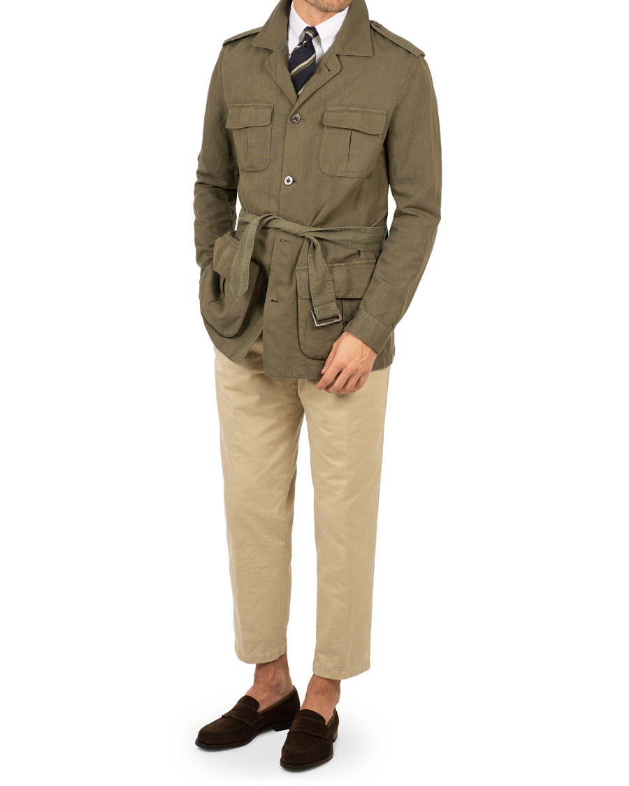 Heren | Jassen | Stenströms | Cotton/Linen Safari Jacket Green