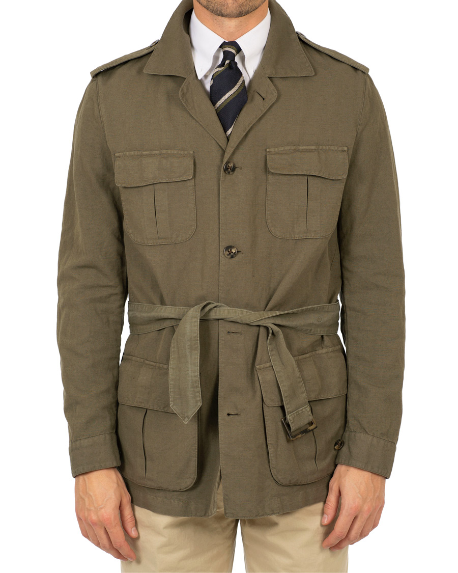 Heren | Jassen | Stenströms | Cotton/Linen Safari Jacket Green