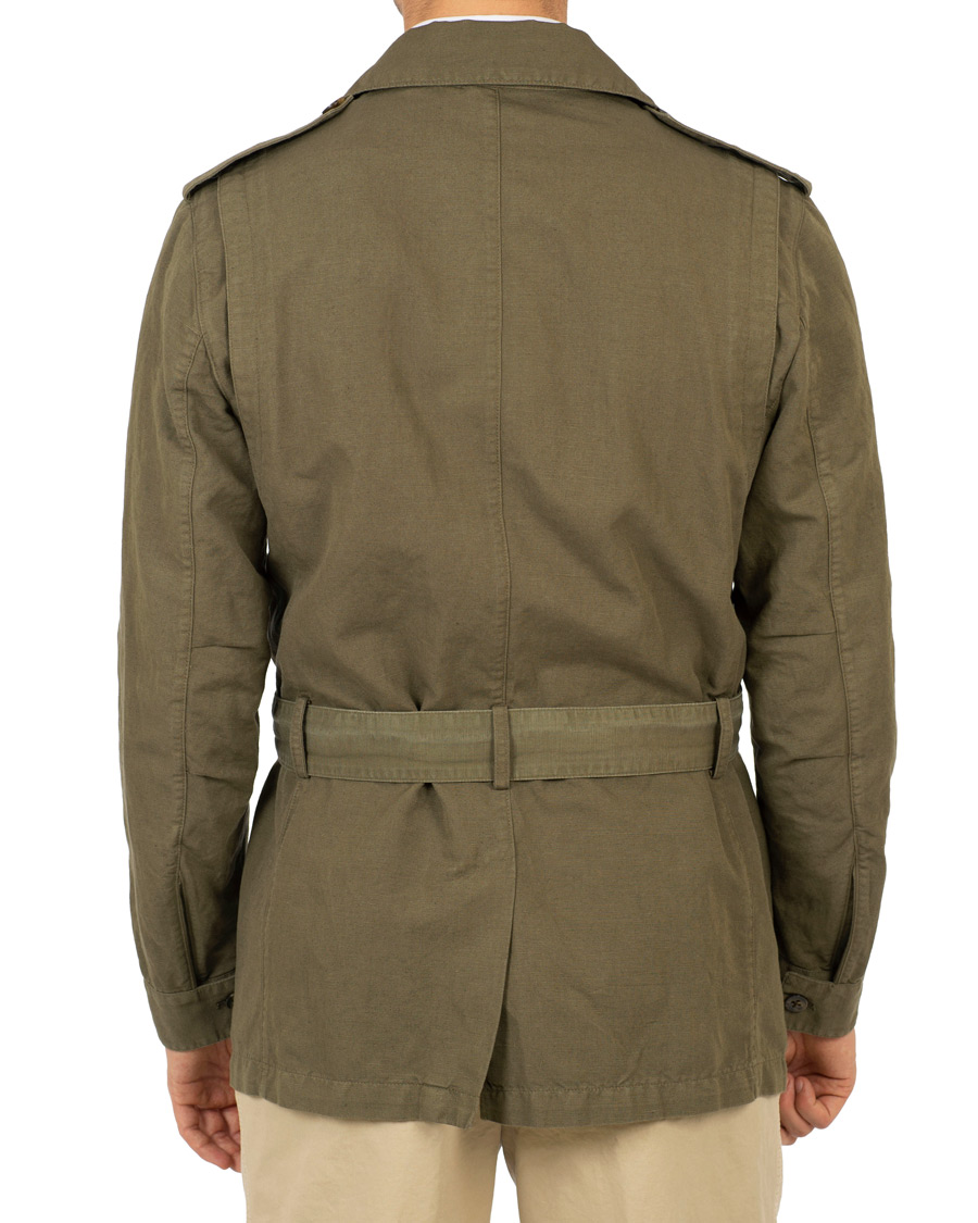 Heren | Jassen | Stenströms | Cotton/Linen Safari Jacket Green