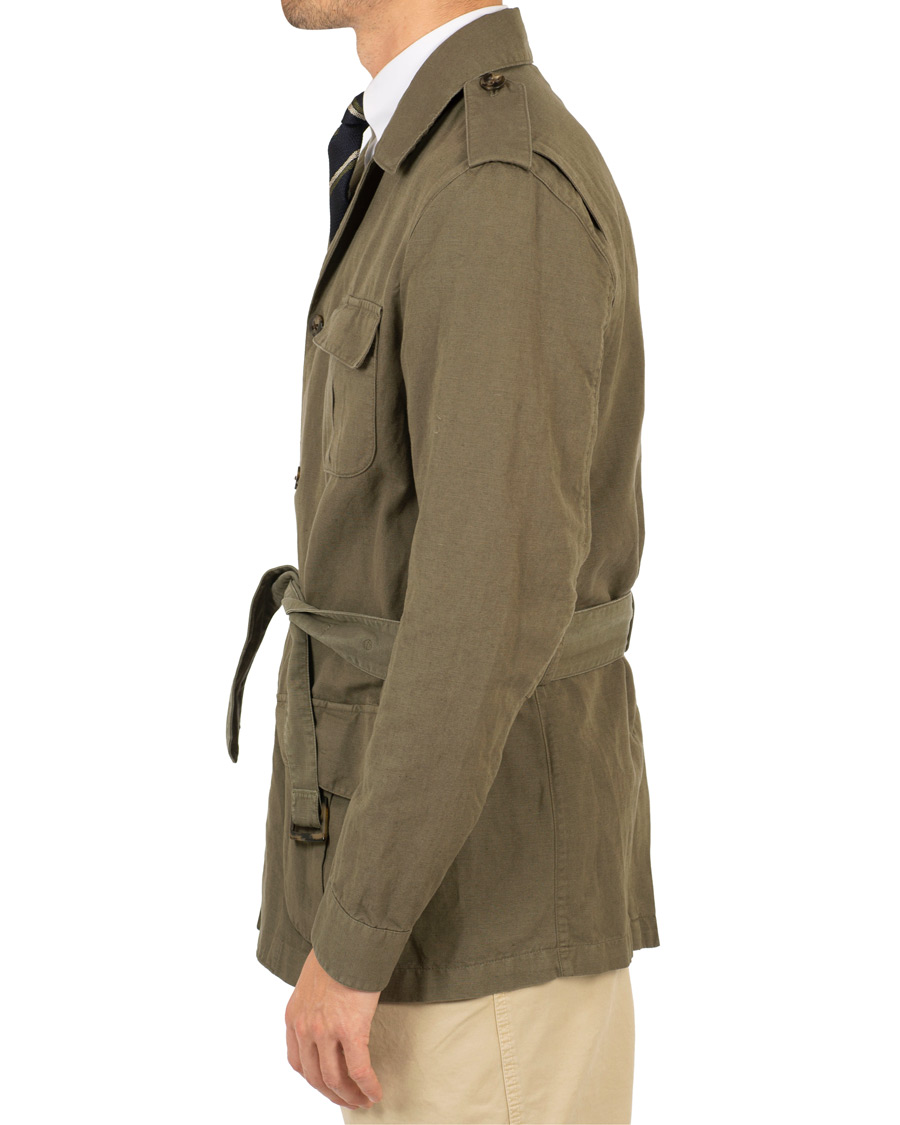 Heren | Jassen | Stenströms | Cotton/Linen Safari Jacket Green