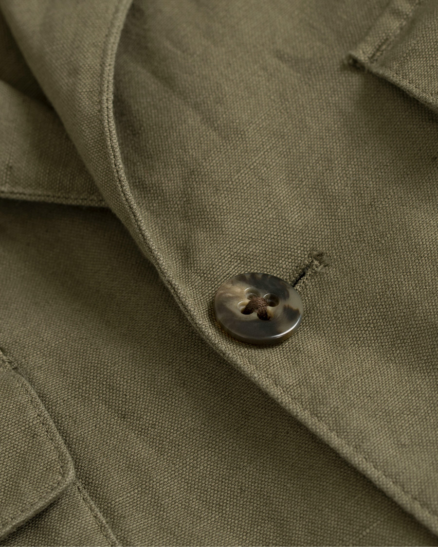 Heren | Jassen | Stenströms | Cotton/Linen Safari Jacket Green