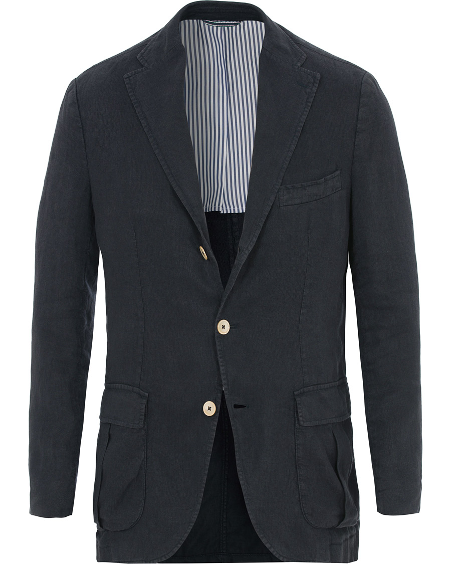 Homme | Blazers | Stenströms | Linen Patch Pocket Blazer Navy