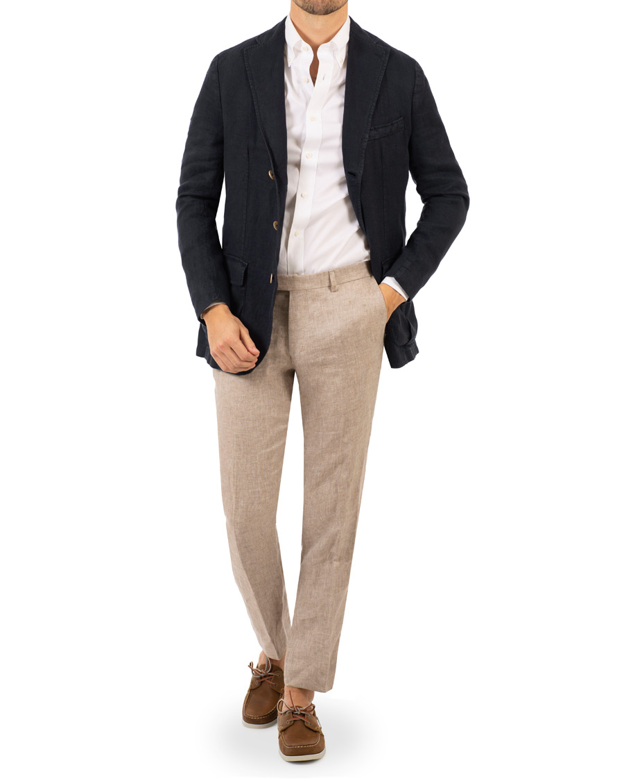 Homme | Blazers | Stenströms | Linen Patch Pocket Blazer Navy