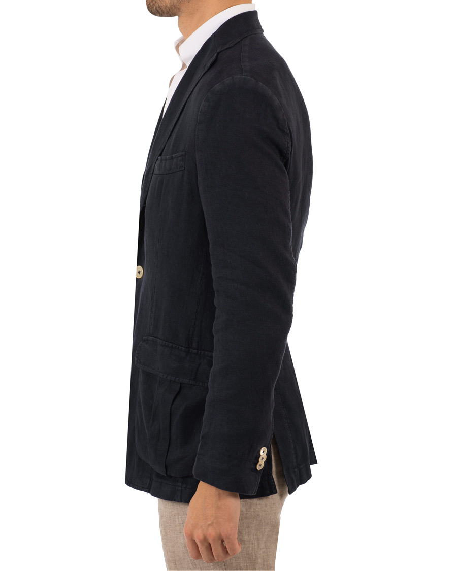 Homme | Blazers | Stenströms | Linen Patch Pocket Blazer Navy