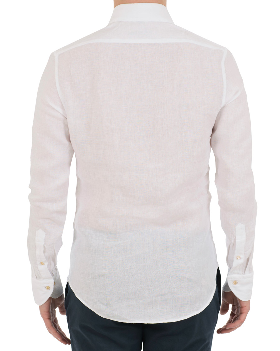 Homme | Chemises | Stenströms | Slimline Cut Away Linen Shirt White