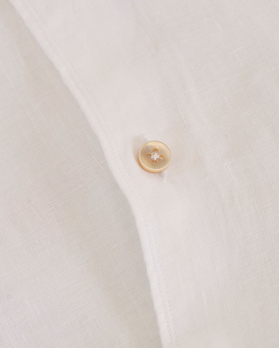 Homme | Chemises | Stenströms | Slimline Cut Away Linen Shirt White