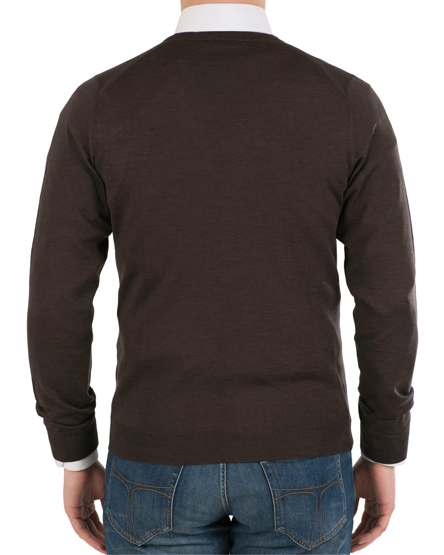 Heren | Truien | Stenströms | Merino Zegna Knitted Cardigan Brown