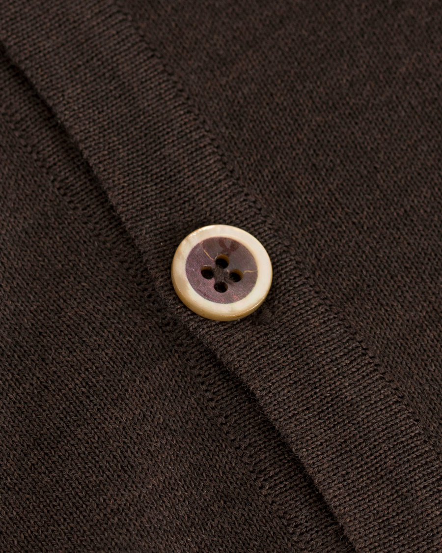 Heren | Truien | Stenströms | Merino Zegna Knitted Cardigan Brown