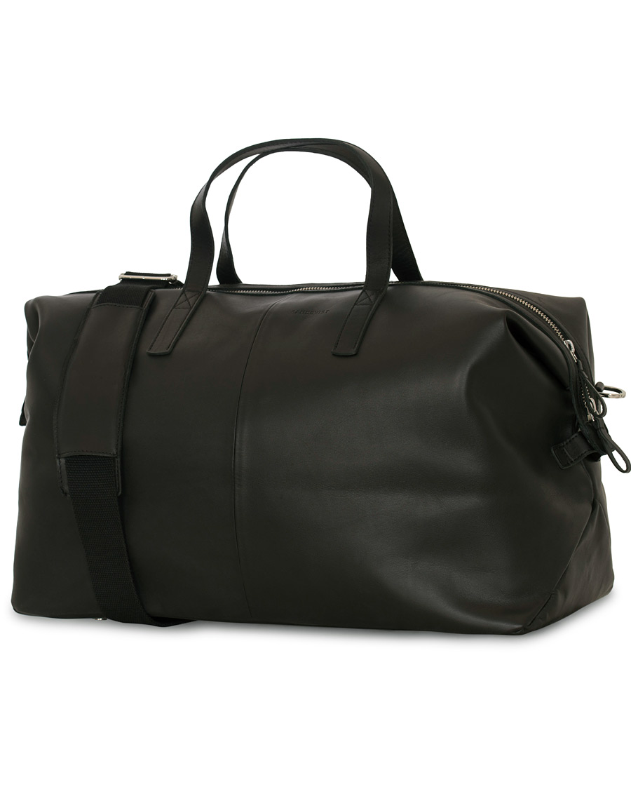 Heren | Tassen | Sandqvist | Holly Vegetable Tanned Leather Weekendbag Black