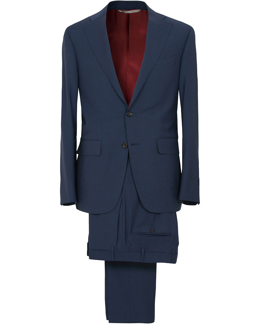 Homme | Costumes | Canali | Capri Wool Contrast Lining Suit Navy