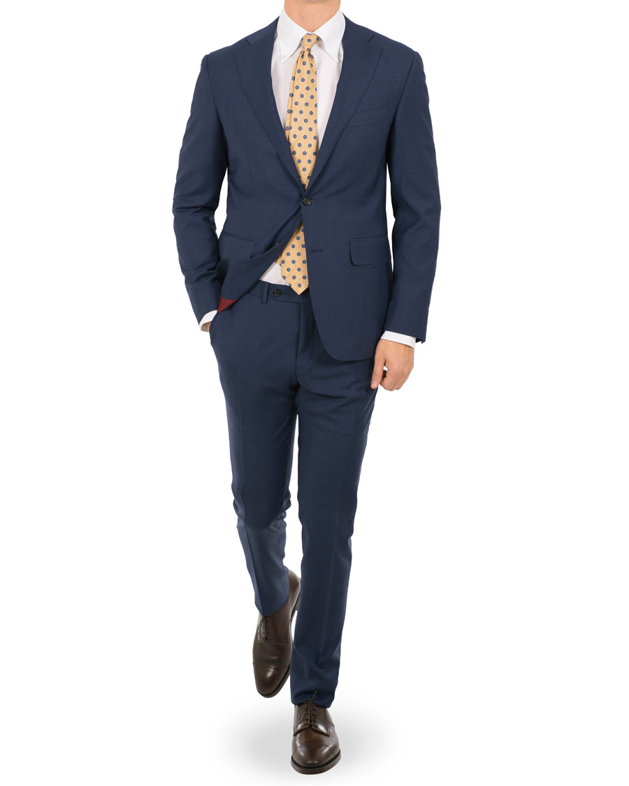 Homme | Costumes | Canali | Capri Wool Contrast Lining Suit Navy