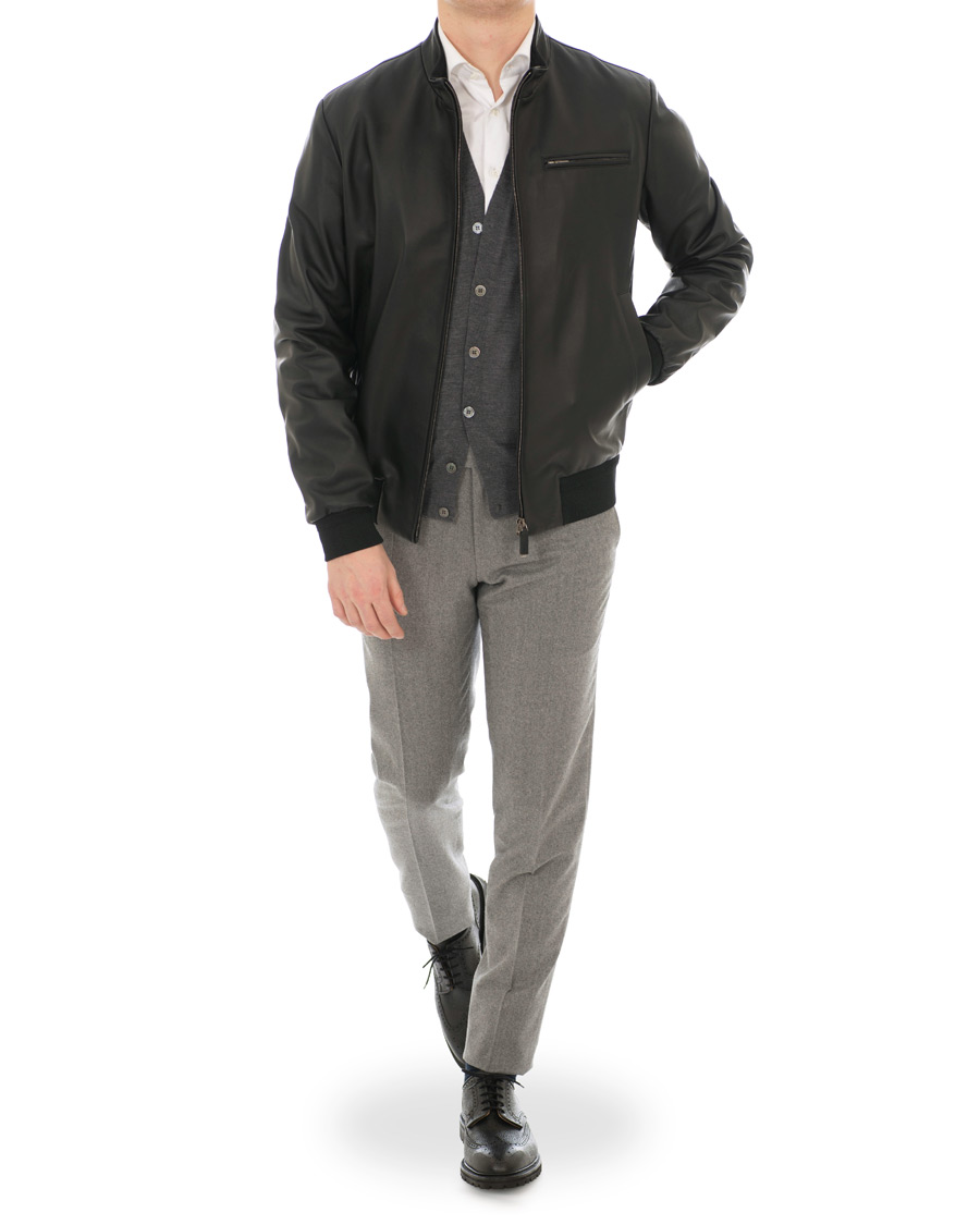 Homme | Manteaux Et Vestes | Canali | Leather Jacket Black
