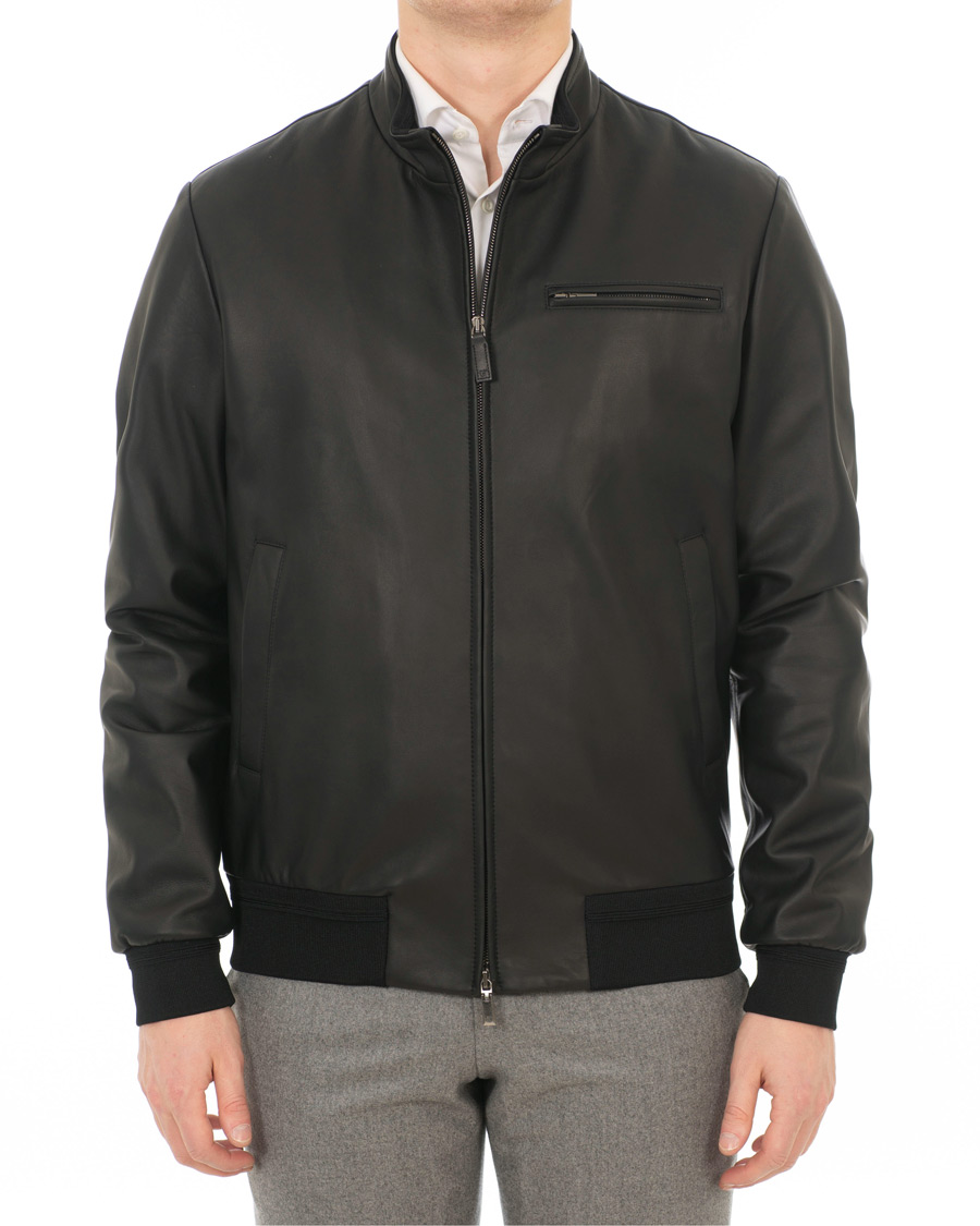 Homme | Manteaux Et Vestes | Canali | Leather Jacket Black