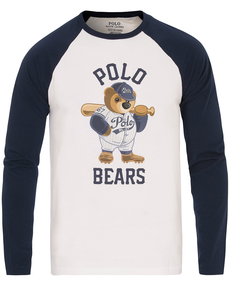 Heren | T-shirts | Polo Ralph Lauren | Baseball Bears Collection Crew Neck Long Tee White/Navy