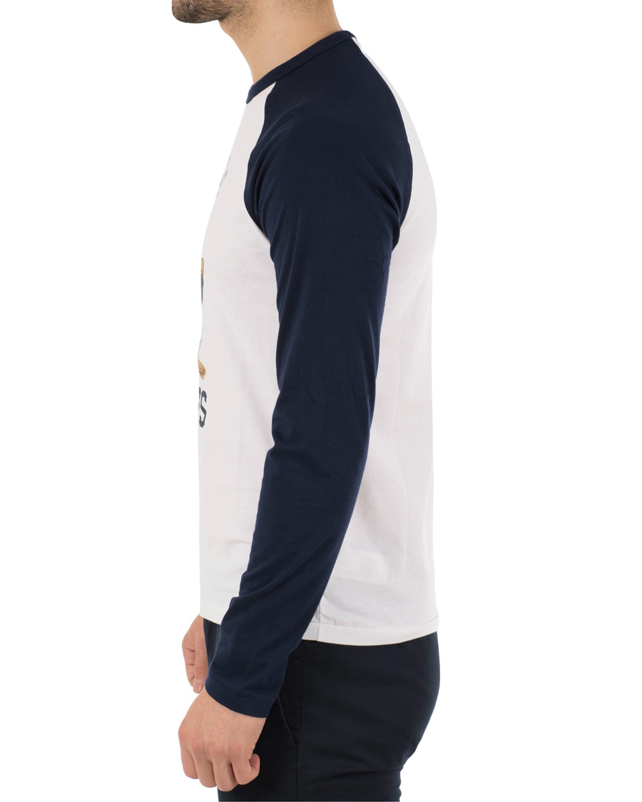 Heren | T-shirts | Polo Ralph Lauren | Baseball Bears Collection Crew Neck Long Tee White/Navy