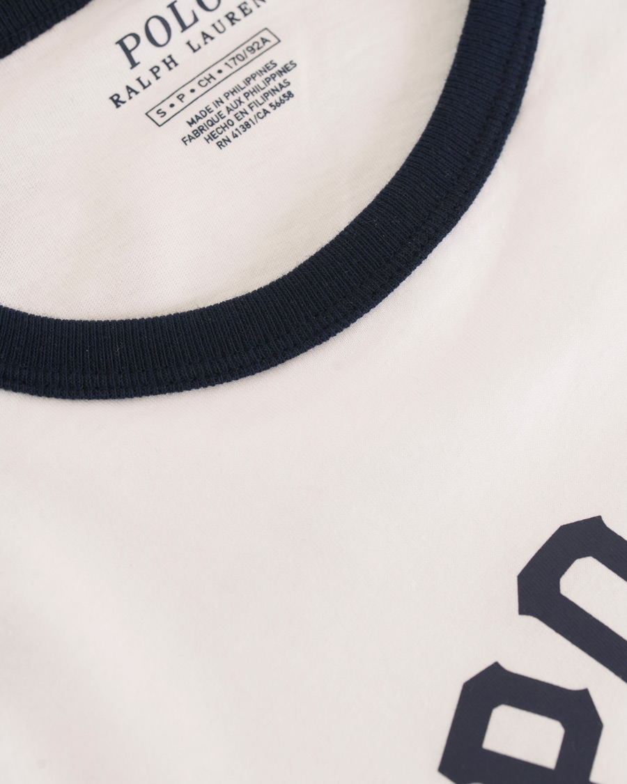 Heren | T-shirts | Polo Ralph Lauren | Baseball Bears Collection Crew Neck Long Tee White/Navy