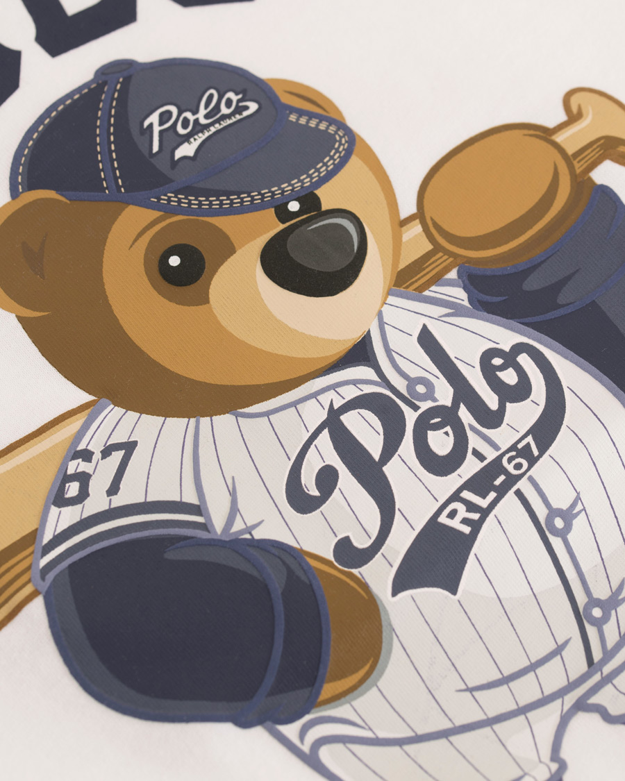 Heren | T-shirts | Polo Ralph Lauren | Baseball Bears Collection Crew Neck Long Tee White/Navy