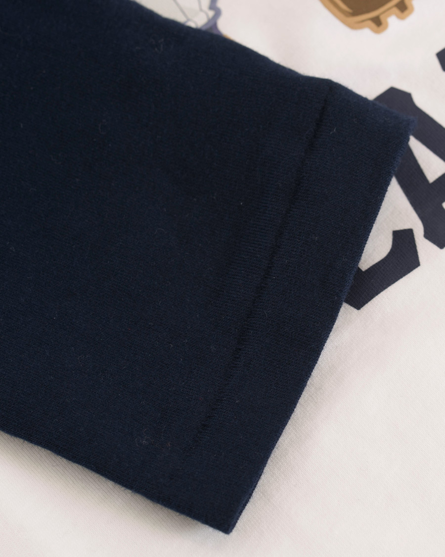 Heren | T-shirts | Polo Ralph Lauren | Baseball Bears Collection Crew Neck Long Tee White/Navy
