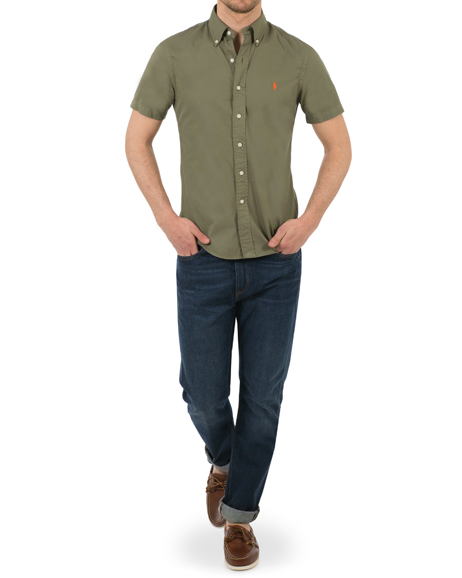 Homme | Chemises | Polo Ralph Lauren | Slim Fit Button Down Short Sleeve Shirt Mountain Green