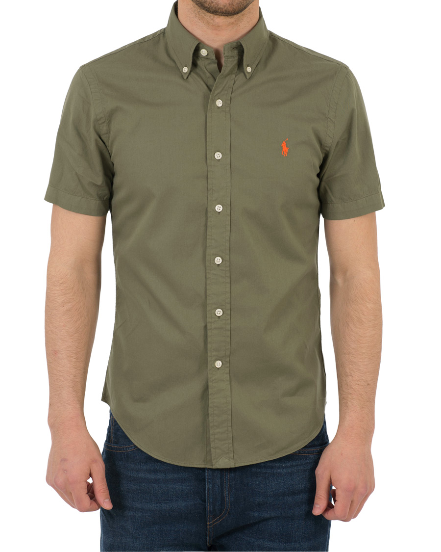 Homme | Chemises | Polo Ralph Lauren | Slim Fit Button Down Short Sleeve Shirt Mountain Green