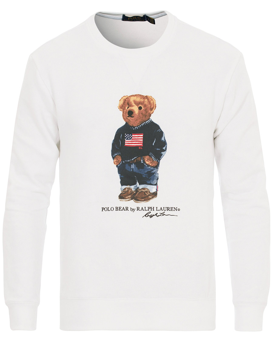 Homme | Pulls Et Tricots | Polo Ralph Lauren | Printed Bear Crew Neck Sweatshirt White