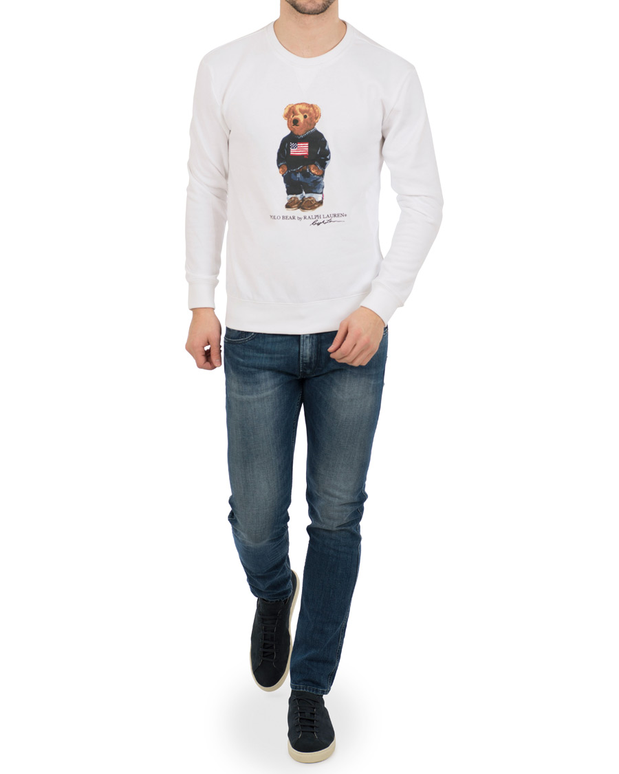 Homme | Pulls Et Tricots | Polo Ralph Lauren | Printed Bear Crew Neck Sweatshirt White