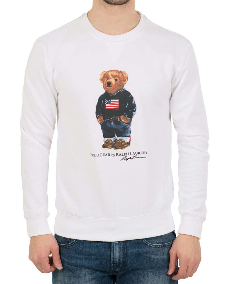 Homme | Pulls Et Tricots | Polo Ralph Lauren | Printed Bear Crew Neck Sweatshirt White