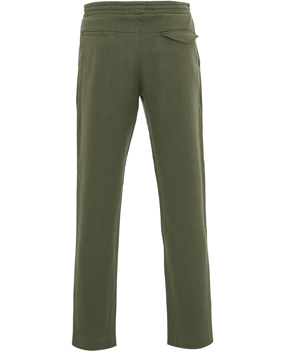 Homme | Pantalons | NN07 | Domenico Tencel Pleated Draw String Trousers Moss Green