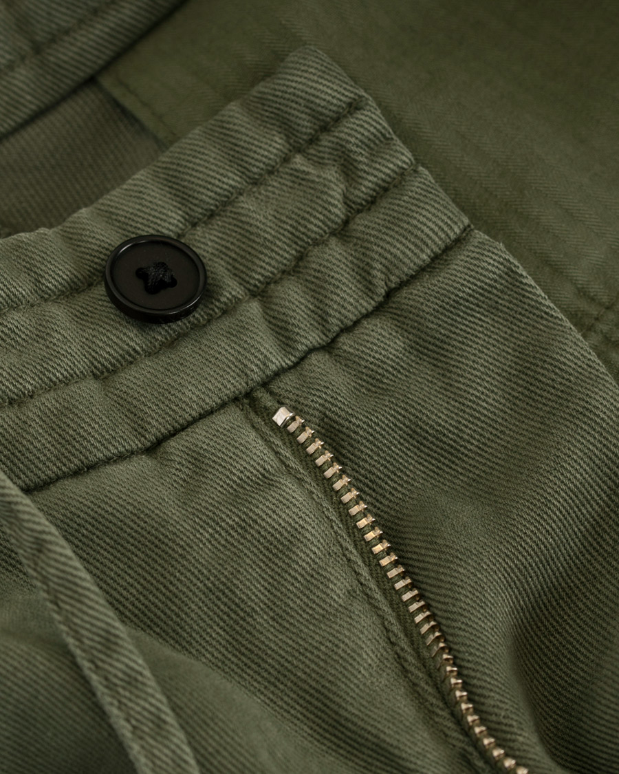 Homme | Pantalons | NN07 | Domenico Tencel Pleated Draw String Trousers Moss Green