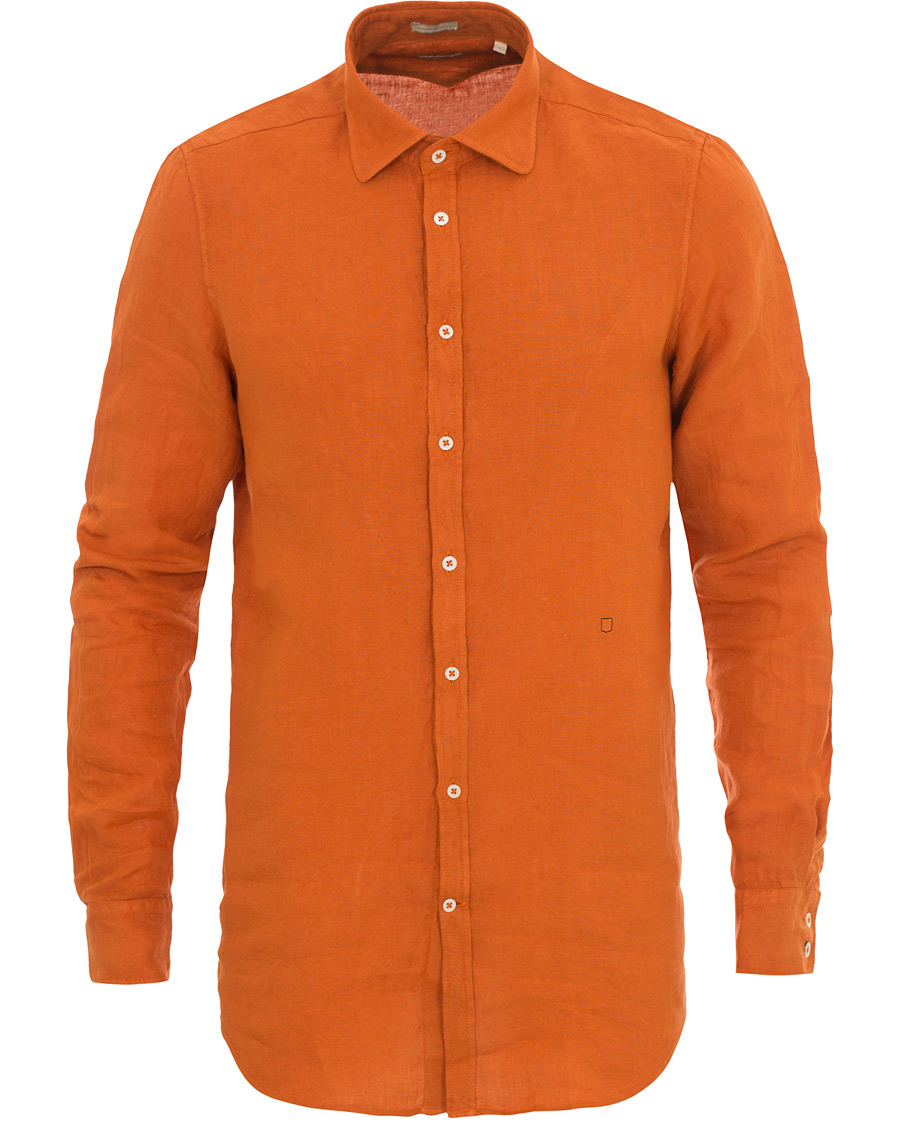 Homme | Chemises | Massimo Alba | Canary Linen Shirt Washed Orange