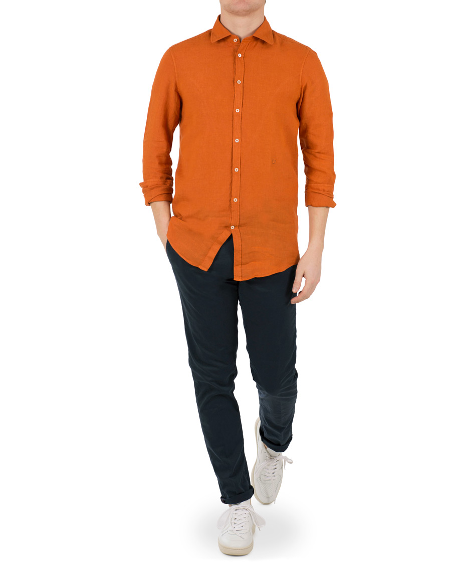 Homme | Chemises | Massimo Alba | Canary Linen Shirt Washed Orange