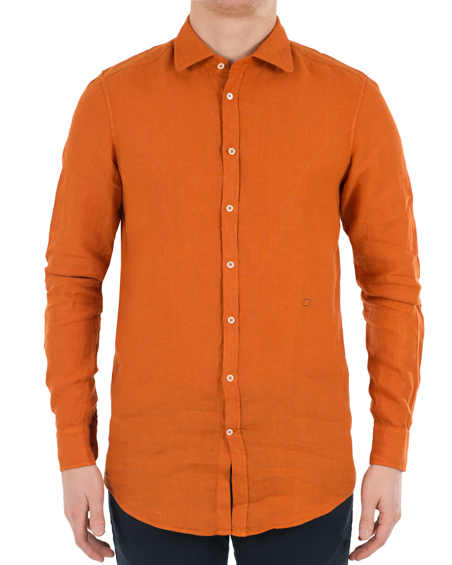 Homme | Chemises | Massimo Alba | Canary Linen Shirt Washed Orange