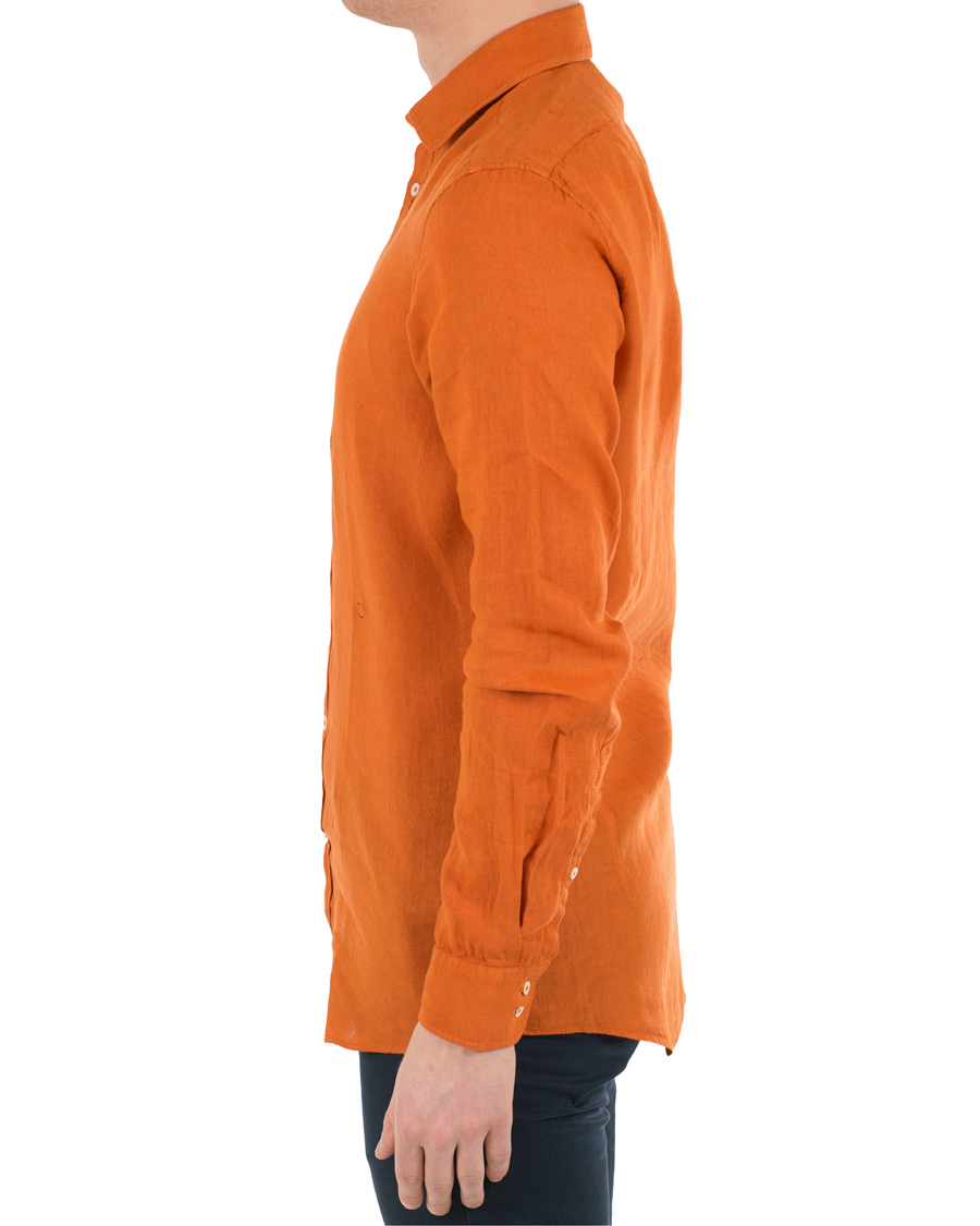 Homme | Chemises | Massimo Alba | Canary Linen Shirt Washed Orange