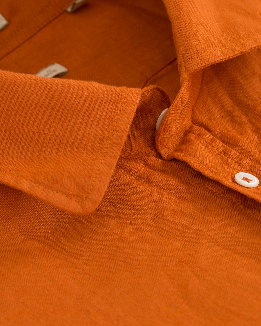 Homme | Chemises | Massimo Alba | Canary Linen Shirt Washed Orange