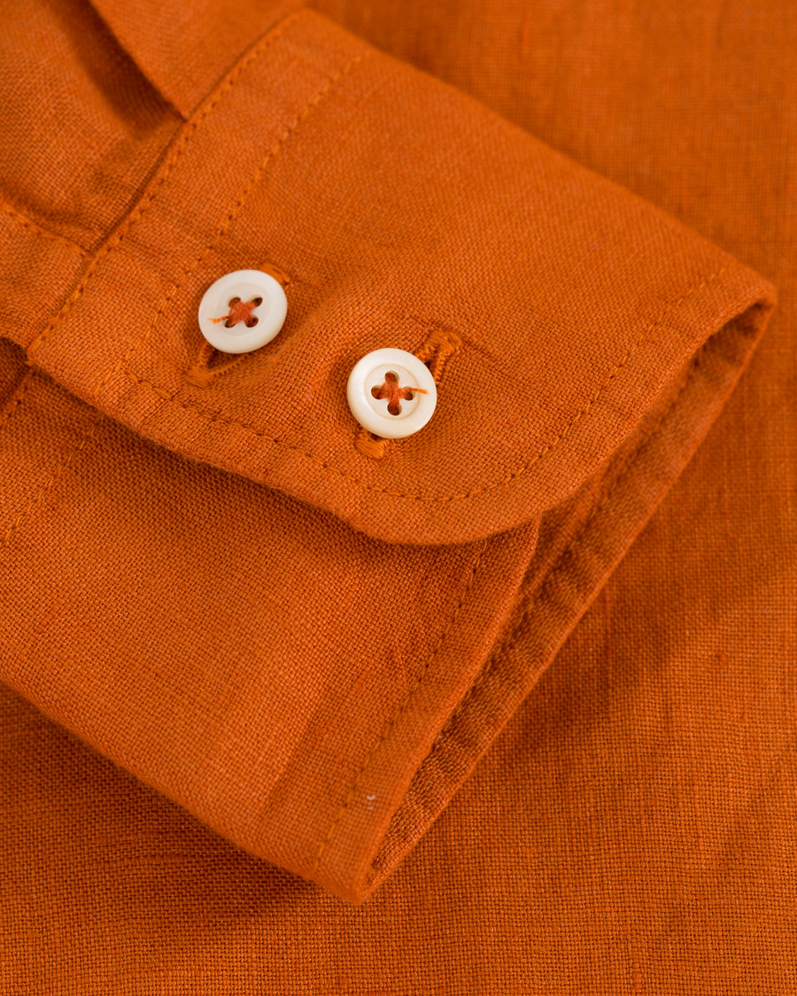 Homme | Chemises | Massimo Alba | Canary Linen Shirt Washed Orange