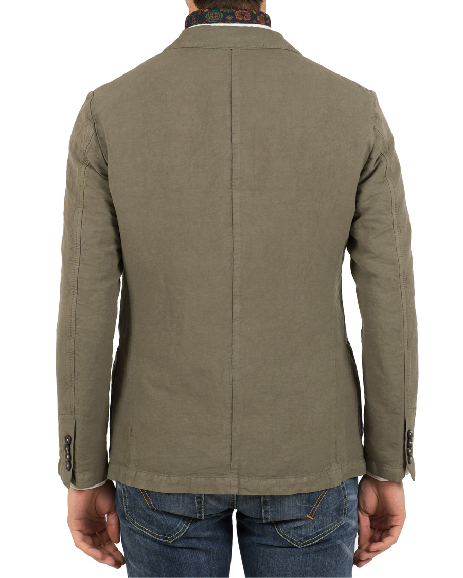 Homme | Blazers | Massimo Alba | Benetti Cotton/Linen Blazer Washed Army Green
