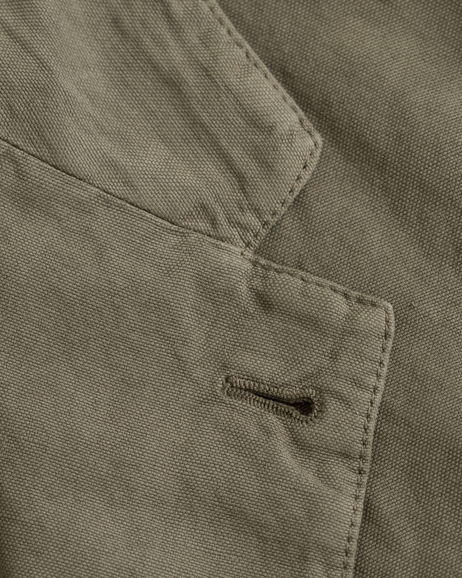 Homme | Blazers | Massimo Alba | Benetti Cotton/Linen Blazer Washed Army Green