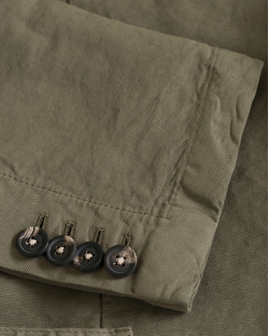 Homme | Blazers | Massimo Alba | Benetti Cotton/Linen Blazer Washed Army Green