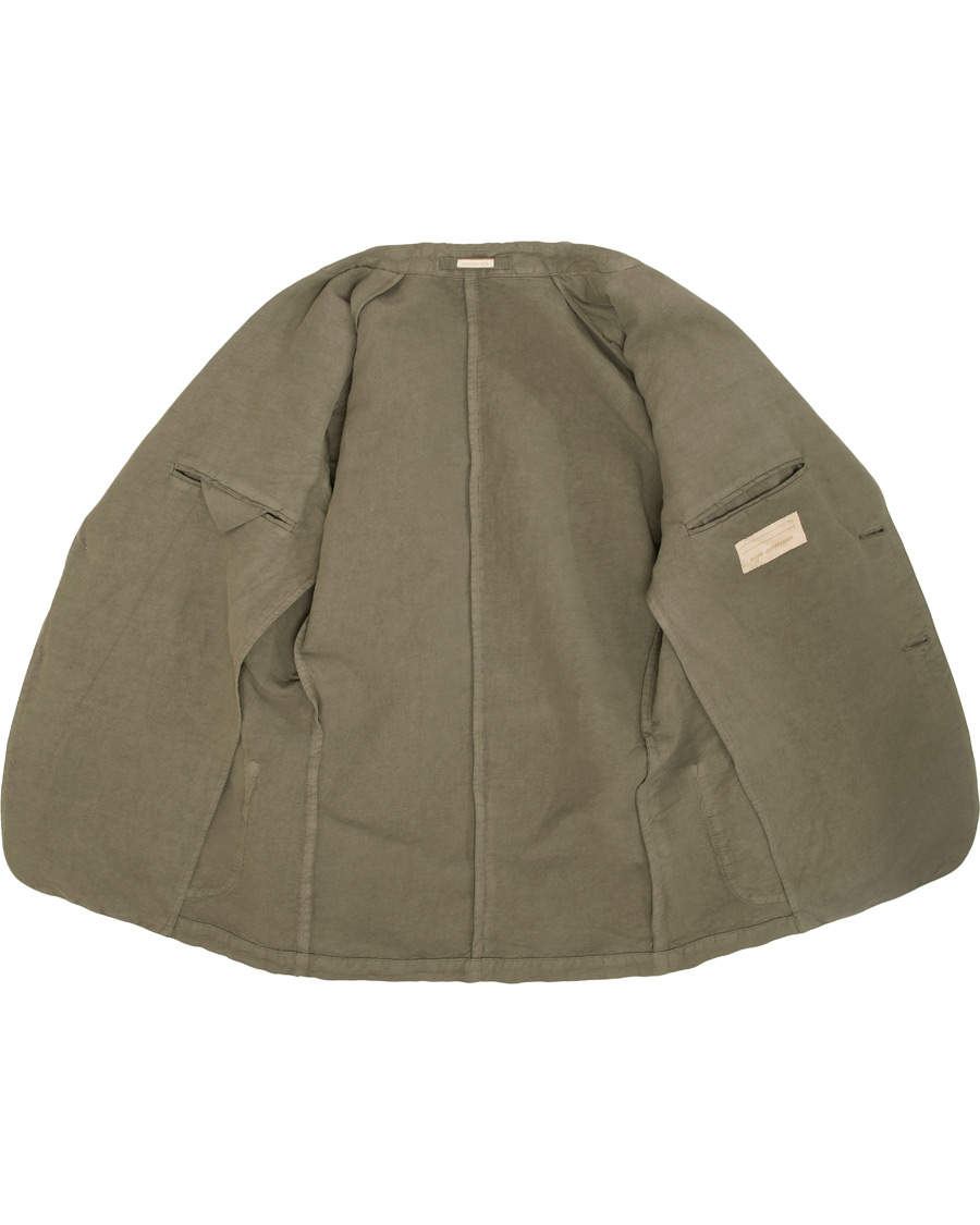 Homme | Blazers | Massimo Alba | Benetti Cotton/Linen Blazer Washed Army Green