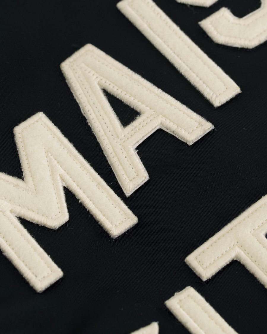 Heren | Jassen | Maison Kitsuné | Satin Teddy Baseball Jacket Navy
