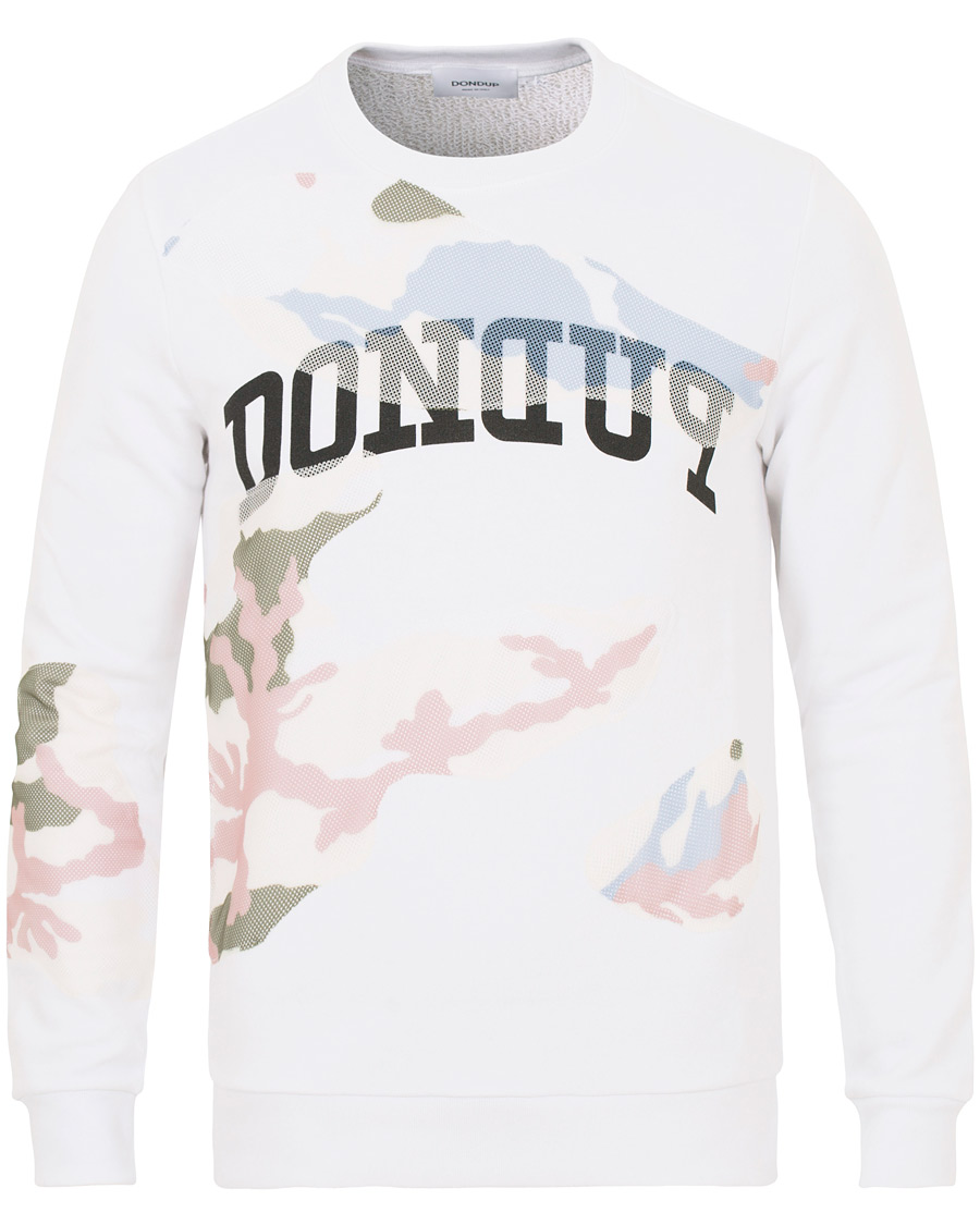 Homme | Pulls Et Tricots | Dondup | Camo Print Crew Neck Sweatshirt White