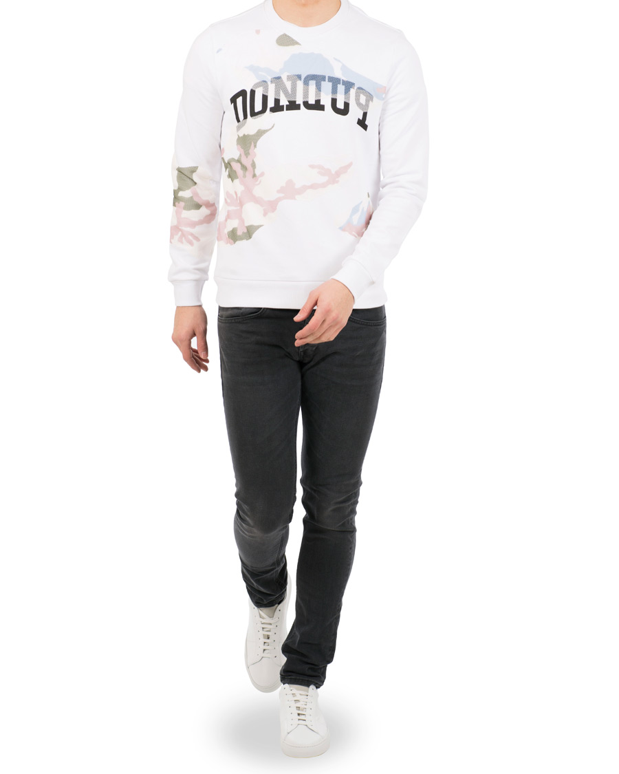 Homme | Pulls Et Tricots | Dondup | Camo Print Crew Neck Sweatshirt White