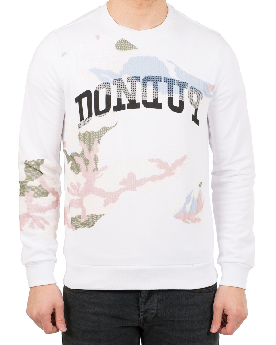 Homme | Pulls Et Tricots | Dondup | Camo Print Crew Neck Sweatshirt White