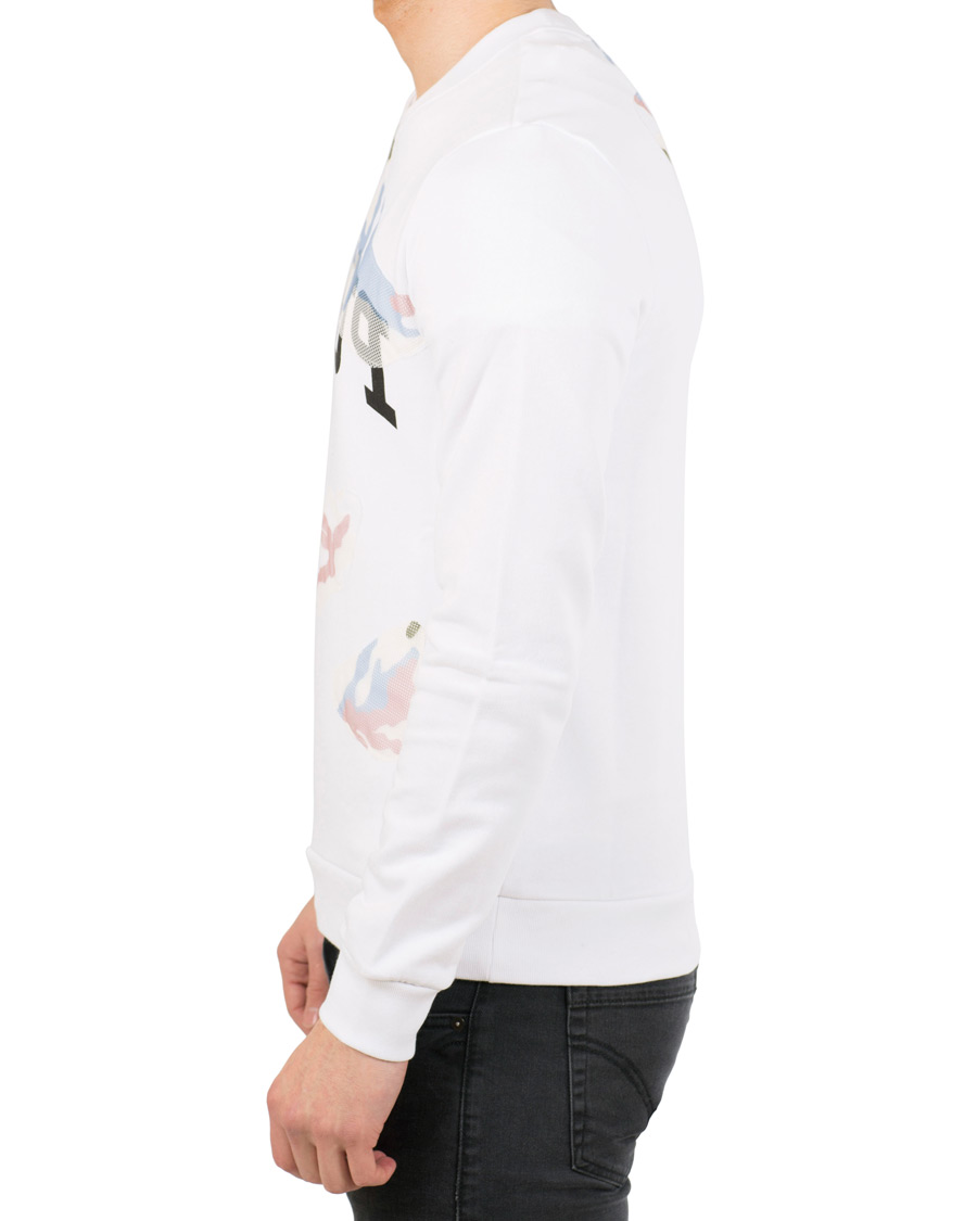 Homme | Pulls Et Tricots | Dondup | Camo Print Crew Neck Sweatshirt White
