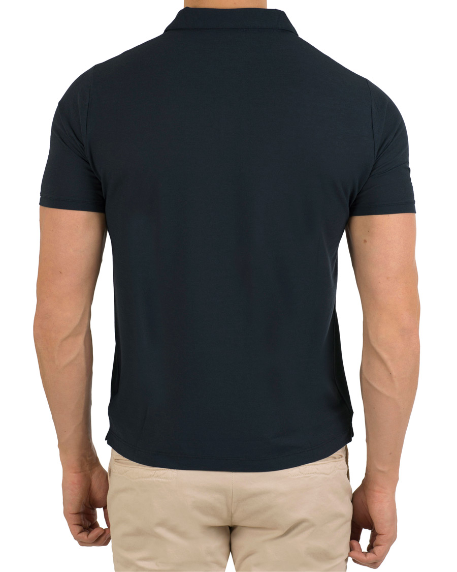 Homme | Polos | Zanone | Ice Cotton Buttonless Polo Navy