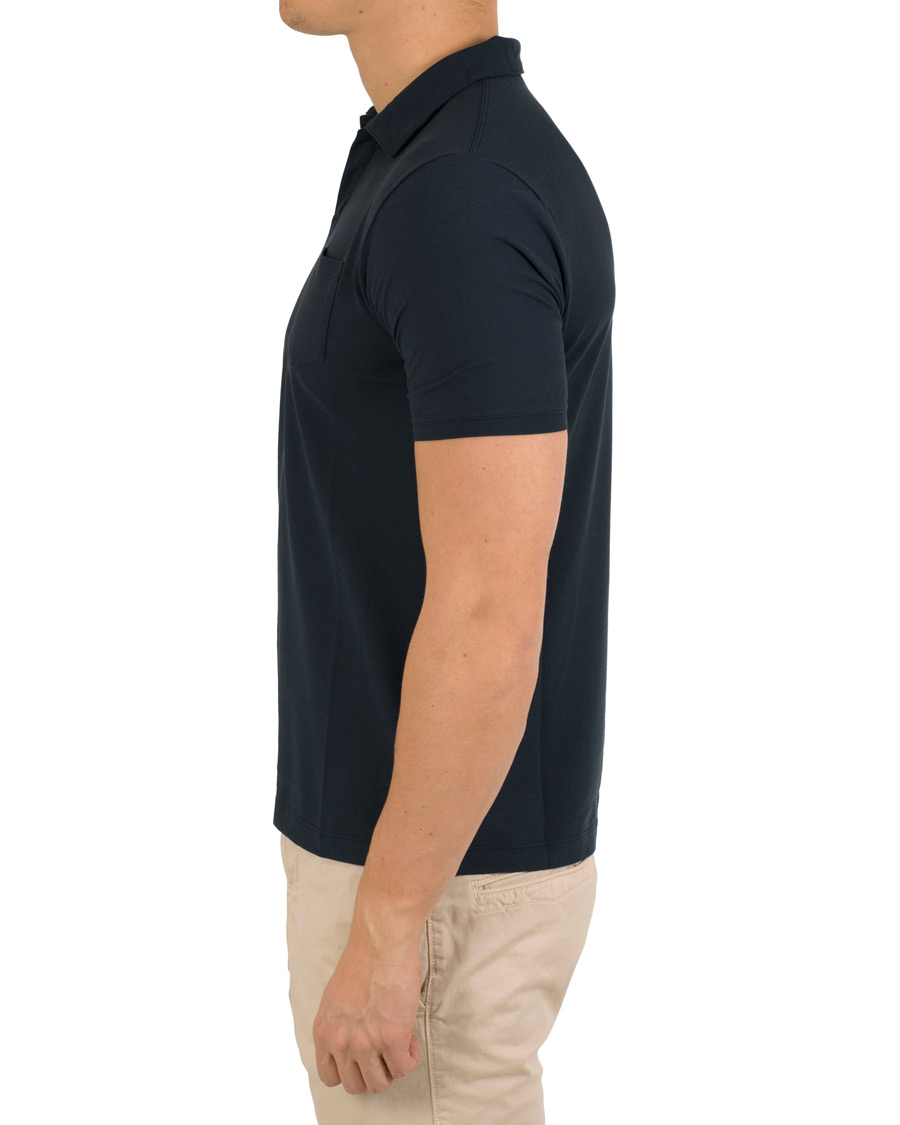 Homme | Polos | Zanone | Ice Cotton Buttonless Polo Navy
