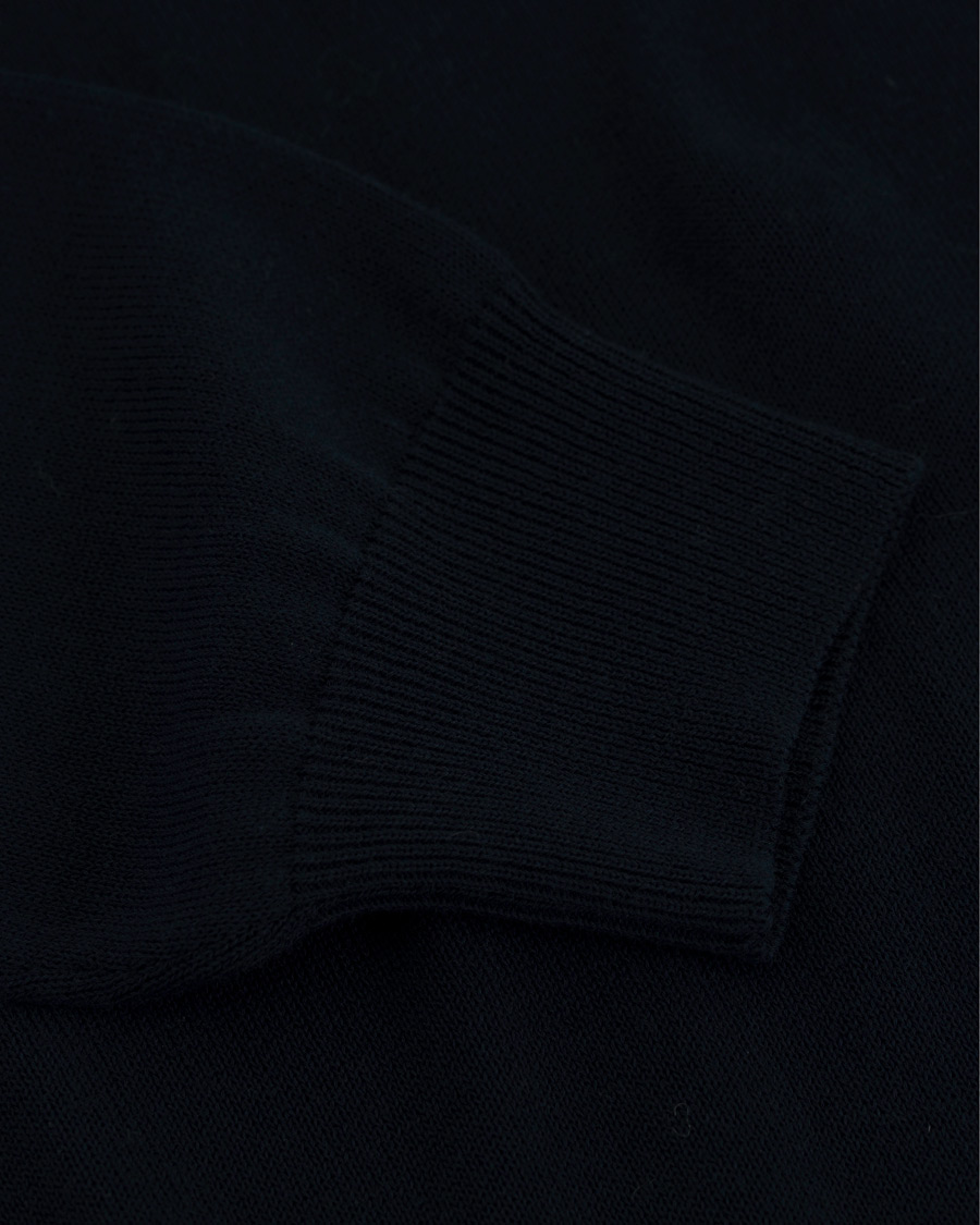 Homme | Pulls Et Tricots | Zanone | Cotton Crep Long Sleeve Polo Navy