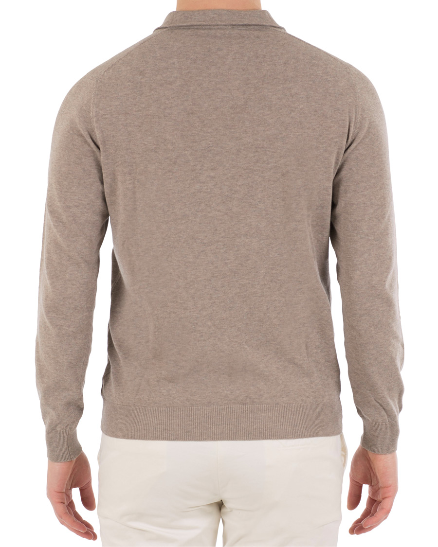 Homme | Pulls Et Tricots | Zanone | Cotton Crep Long Sleeve Polo Beige