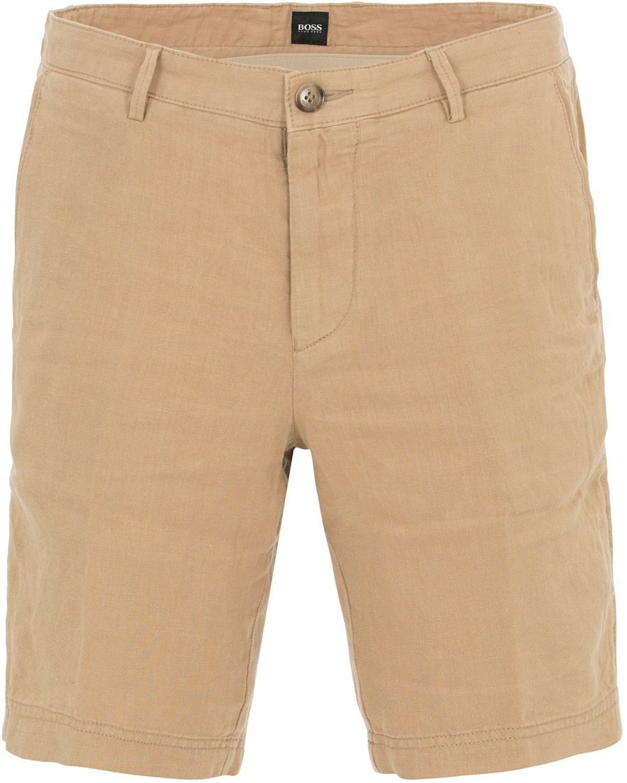 Homme | Shorts | BOSS BLACK | BOSS Crigan Linen Shorts Beige