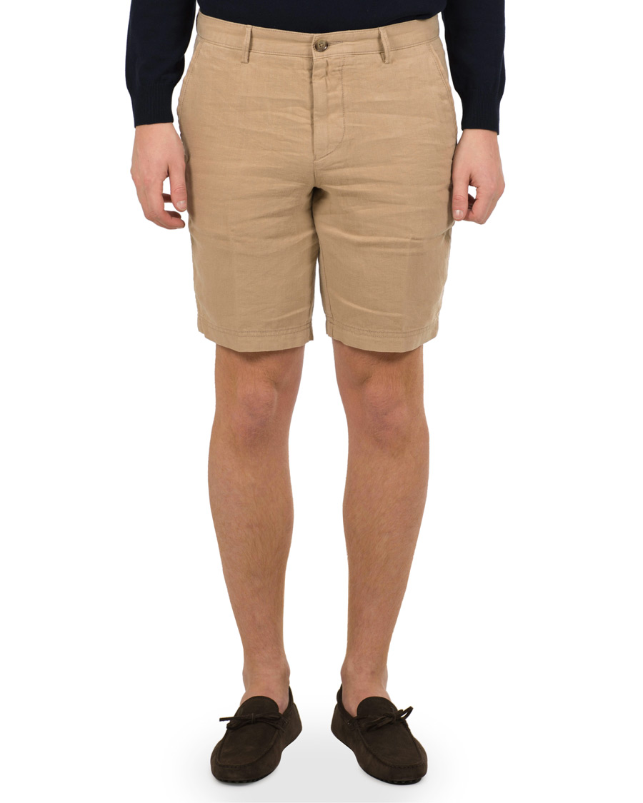 Homme | Shorts | BOSS BLACK | BOSS Crigan Linen Shorts Beige